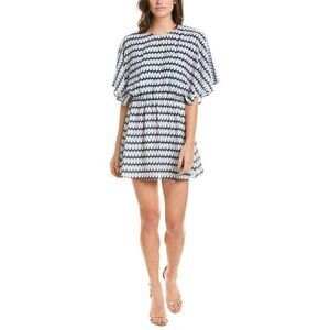 Parker Angel Wing Geo Print Mini Dress L Blue